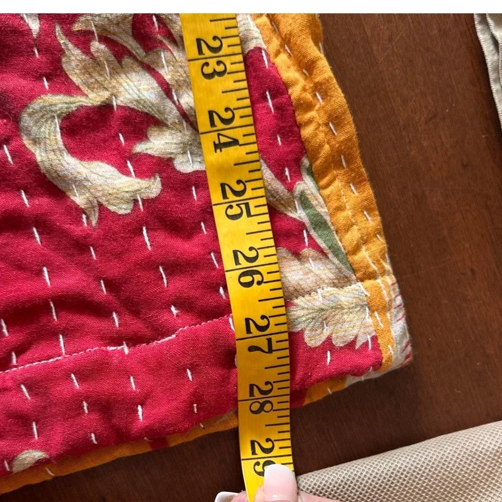 Kantha Karma NWOT Quilted Overalls Size L-XL Gold Floral Patchwork Handcrafted‎